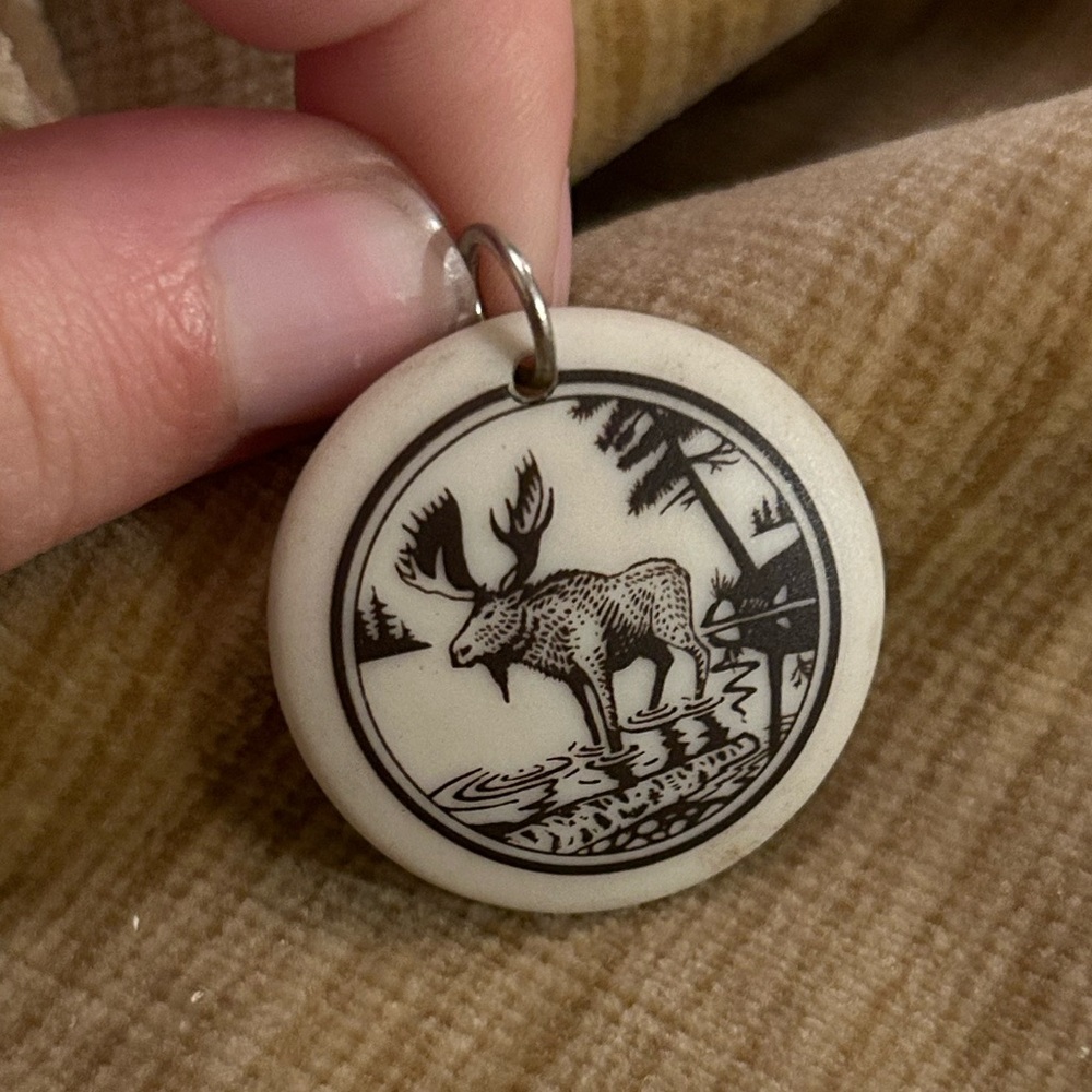Unique Ceramic Moose Pendant